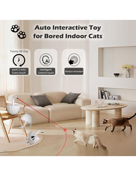 Juguete Interactivo para Gatos FuroClaw Laser 360 Blanco Juguete Interactivo para Gatos FuroClaw Laser 360 Blanco