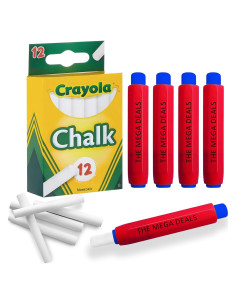 Tiza Blanca para Pizarra The Mega Deals - Paquete de 12