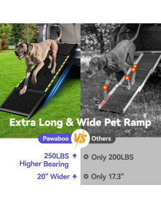 Rampa para perros Pawaboo 169.6cm x 50cm antideslizante 2