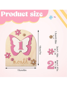 Conjunto de Hitos Mensuales para Bebés Mariposa - 26 Pcs 2