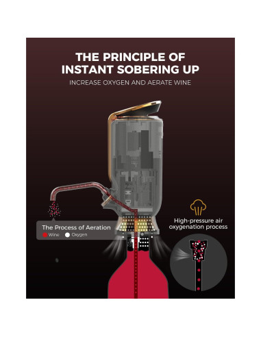 Aerador de Vino Eléctrico Newise WA01 - 3 en 1 con Pantalla LED