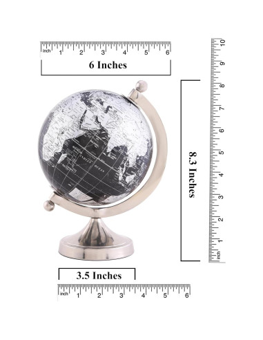 Globo Terráqueo Decorativo Rely+ 5" con Soporte de Metal