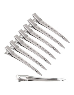 24 Clips de Cabello Punta de Pato MtnLaur Metal Plata 9 cm