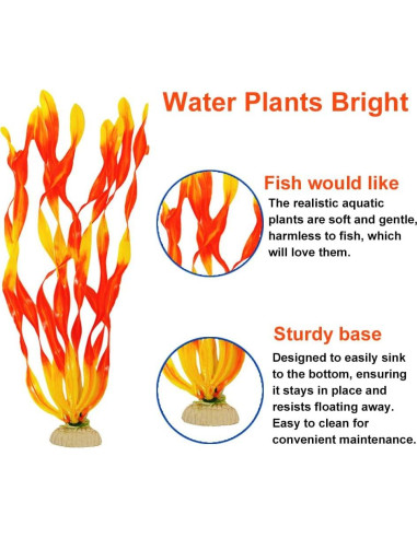 E-TING 23 Piezas Decoración Acuario Plantas Artificiales Seguras