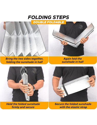 Sombra de Parabrisas Plegable EcoNour Grande Plata UV 98%