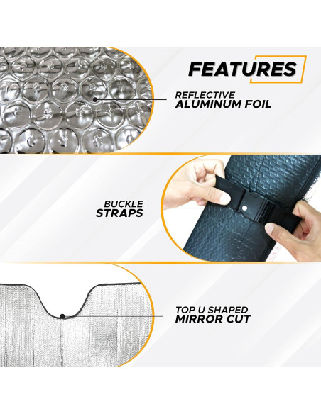 Sombra de Parabrisas Plegable EcoNour Grande Plata UV 98%