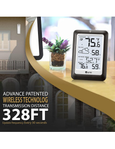 Termómetro Inalámbrico U UNNI con Sensor Exterior y Pantalla LCD 2