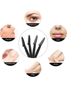 Juego de 6 Cuchillas Faciales Multipropósito JHZMCRX Negro 2