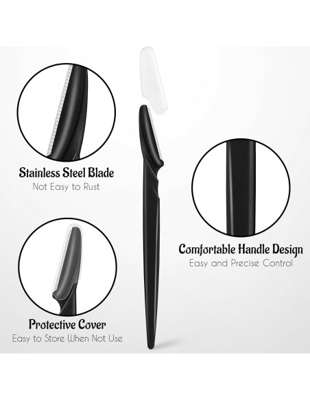 Juego de 6 Cuchillas Faciales Multipropósito JHZMCRX Negro