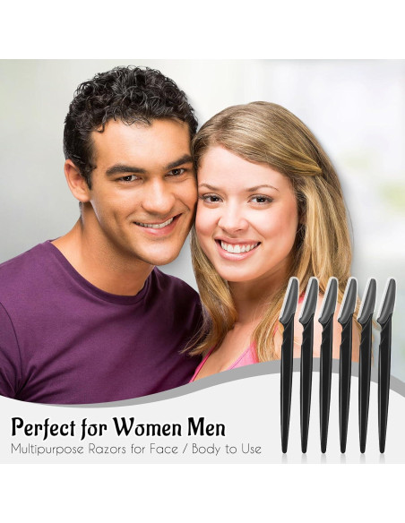 Juego de 6 Cuchillas Faciales Multipropósito JHZMCRX Negro