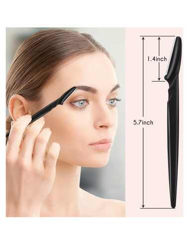 Juego de 6 Cuchillas Faciales Multipropósito JHZMCRX Negro