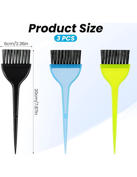 Kit de Brochas para Teñir el Cabello FdcLixuvol - 3 Pcs Colores