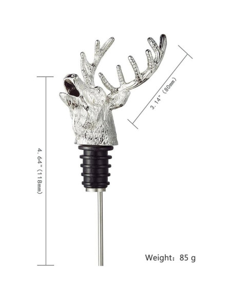Vertedor de Vino Aireador de Acero Inoxidable Ciervo Jsacemxi