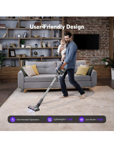 Aspiradora Inalámbrica Comvtu 2600mAh 2 Modos 0.5L Rosa 2