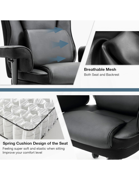 Silla de Oficina Ergonómica BOSMILLER 500lbs Ajustable Masaje