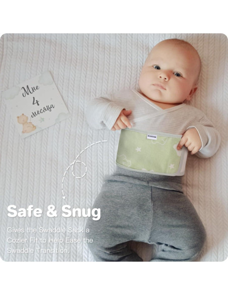 Correa de Abrazo Knirose para Bebés 0-6 Meses Algodón Verde