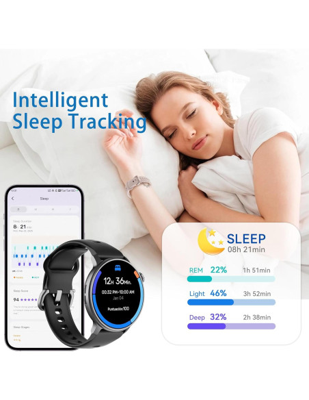 Reloj GPS KPEP R5G Negro 1.43" AMOLED Resistente al Agua