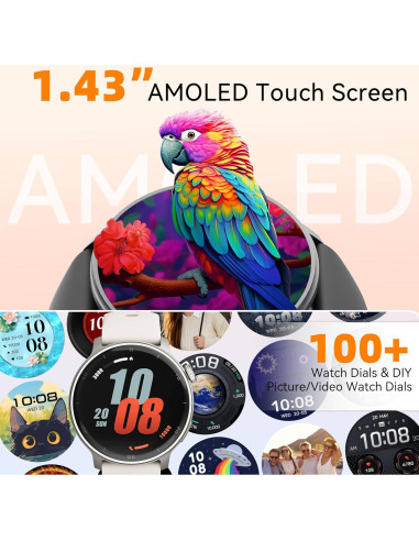 Reloj GPS KPEP R5G Negro 1.43" AMOLED Resistente al Agua