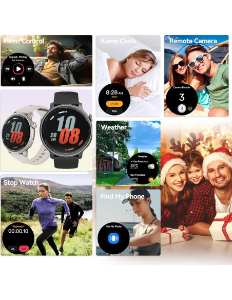 Reloj GPS KPEP R5G Negro 1.43" AMOLED Resistente al Agua