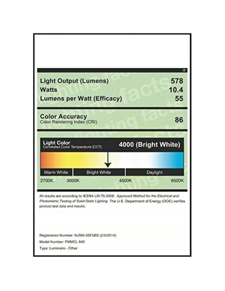 Luz LED de Montaje en Superficie Lithonia FMMCL 4000K 17.78cm Luz LED de Montaje en Superficie Lithonia FMMCL 4000K 17.78cm