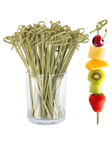 200 Palillos de Cóctel de Bambú con Nudo 15.24 cm - DOUDOULE