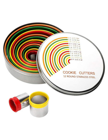 Conjunto de Cortadores de Galletas Redondos Alimat PluS 12 Pzs