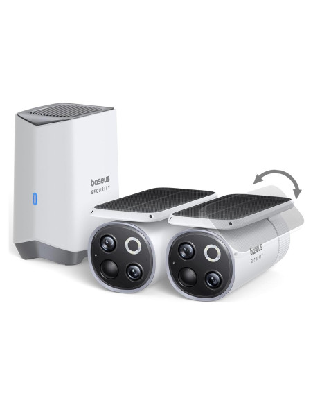 Baseus Kit Solar de 2 Cámaras de Seguridad Inalámbricas 3K