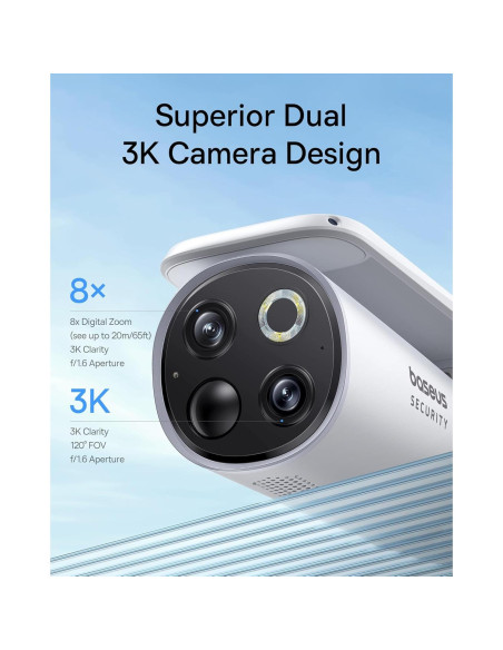 Baseus Kit Solar de 2 Cámaras de Seguridad Inalámbricas 3K