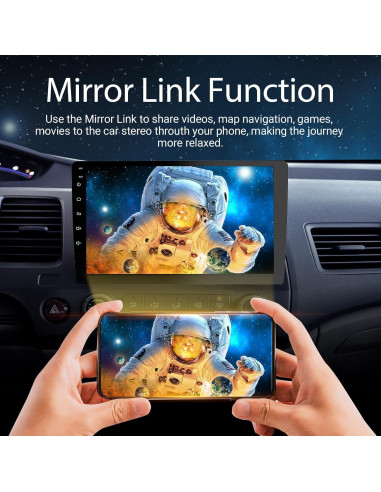 Estéreo de Coche Double Din Haudio para Honda Civic 2001-2005 - Pantalla Táctil HD 9" con CarPlay, Bluetooth, Cámara de Reversa