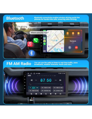 Estéreo de Coche Double Din Haudio para Honda Civic 2001-2005 - Pantalla Táctil HD 9" con CarPlay, Bluetooth, Cámara de Reversa