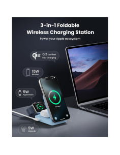 Cargador Inalámbrico 3 en 1 Qi2 15W MagSafe para iPhone 2