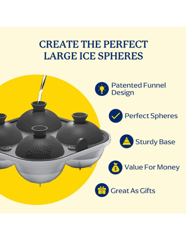 Bandejas de Hielo de Silicona Samuelworld - Combo 4 Esferas y 6 Cubos