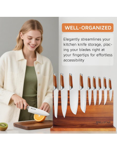 Soporte Magnético para Cuchillos WELLSTAR Acacia 40.6x25.4cm 2