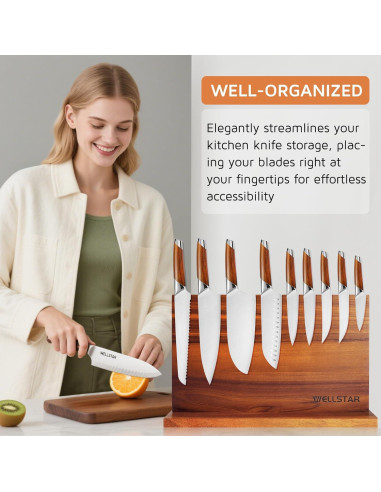 Soporte Magnético para Cuchillos WELLSTAR Acacia 40.6x25.4cm
