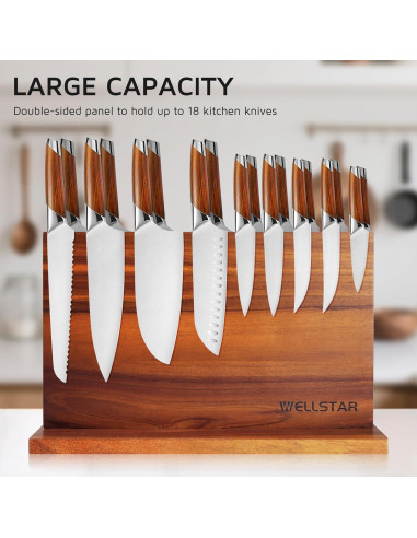 Soporte Magnético para Cuchillos WELLSTAR Acacia 40.6x25.4cm