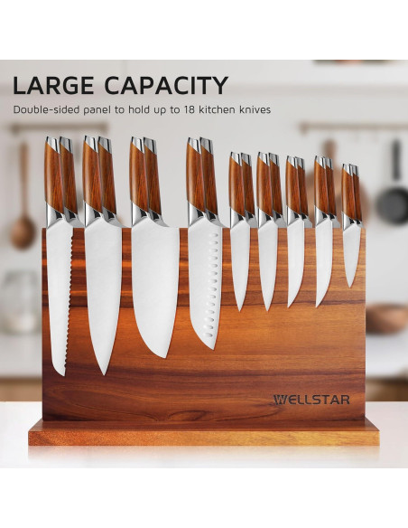 Soporte Magnético para Cuchillos WELLSTAR Acacia 40.6x25.4cm
