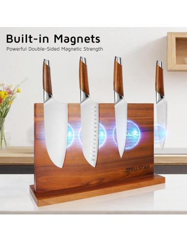 Soporte Magnético para Cuchillos WELLSTAR Acacia 40.6x25.4cm