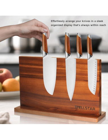 Soporte Magnético para Cuchillos WELLSTAR Acacia 40.6x25.4cm