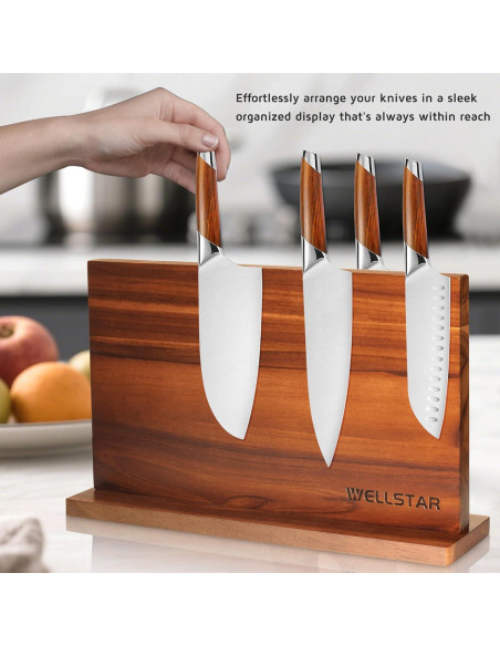 Soporte Magnético para Cuchillos WELLSTAR Acacia 40.6x25.4cm