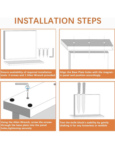 Soporte Magnético para Cuchillos WELLSTAR Acacia 40.6x25.4cm