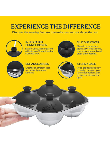 Bandejas de Hielo de Silicona Samuelworld - Combo 4 Esferas y 6 Cubos