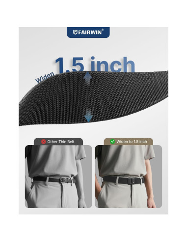 Cinturón de Trinquete Fairwin para Hombres - Nylon Elástico S