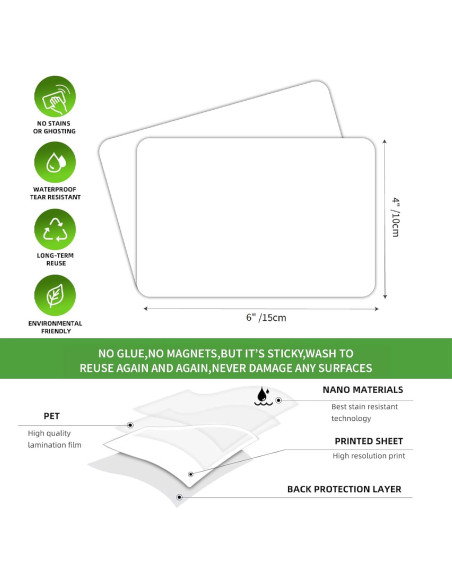 Etiquetas Adhesivas Borrables SVNOOC 4x6 cm 6 Paquete