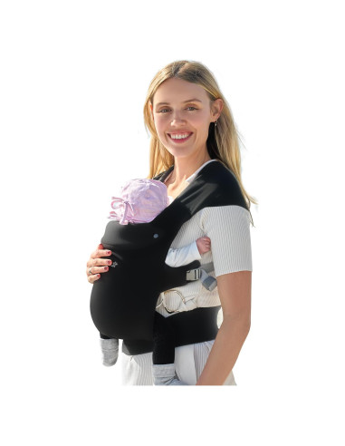 Fular Portabebés GROWNSY Ergonómico Negro 0.45kg 3.18-15.88kg