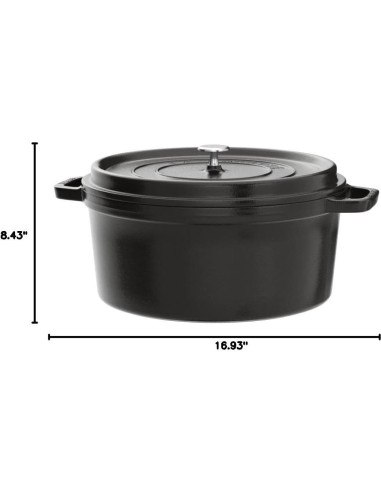 Asador Redondo STAUB de Hierro Fundido 12.6L Negro