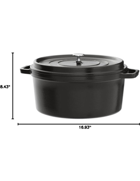 Asador Redondo STAUB de Hierro Fundido 12.6L Negro
