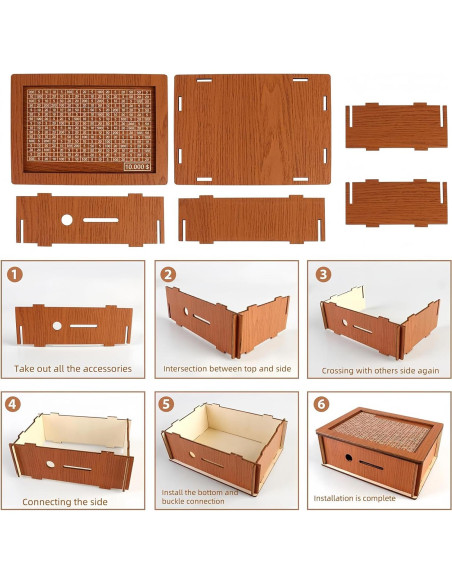 Caja de Ahorros de Madera Jxueych 10k con Contador - Marrón