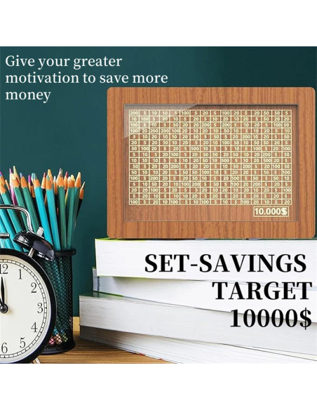 Caja de Ahorros de Madera Jxueych 10k con Contador - Marrón