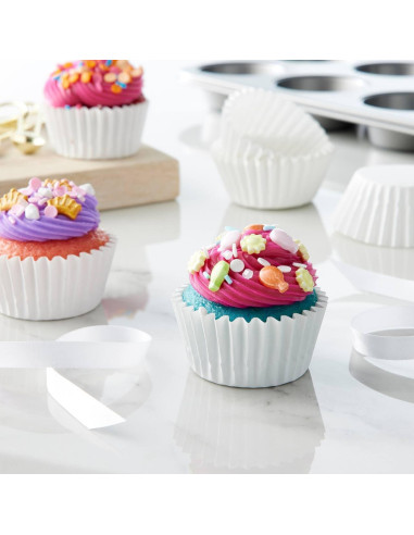 Forros de Cupcake Caperci Blancos 150 Cuentas Resistentes