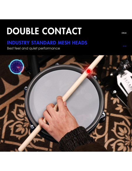 Batería Eléctrica HAMPBACK ACE-301 con Pads de Malla Silenciosos